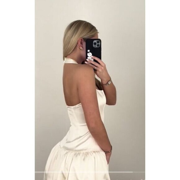 REFORMATION Babette Silk Dress in Ivory Size US 8 NWT - Picture 16 of 16